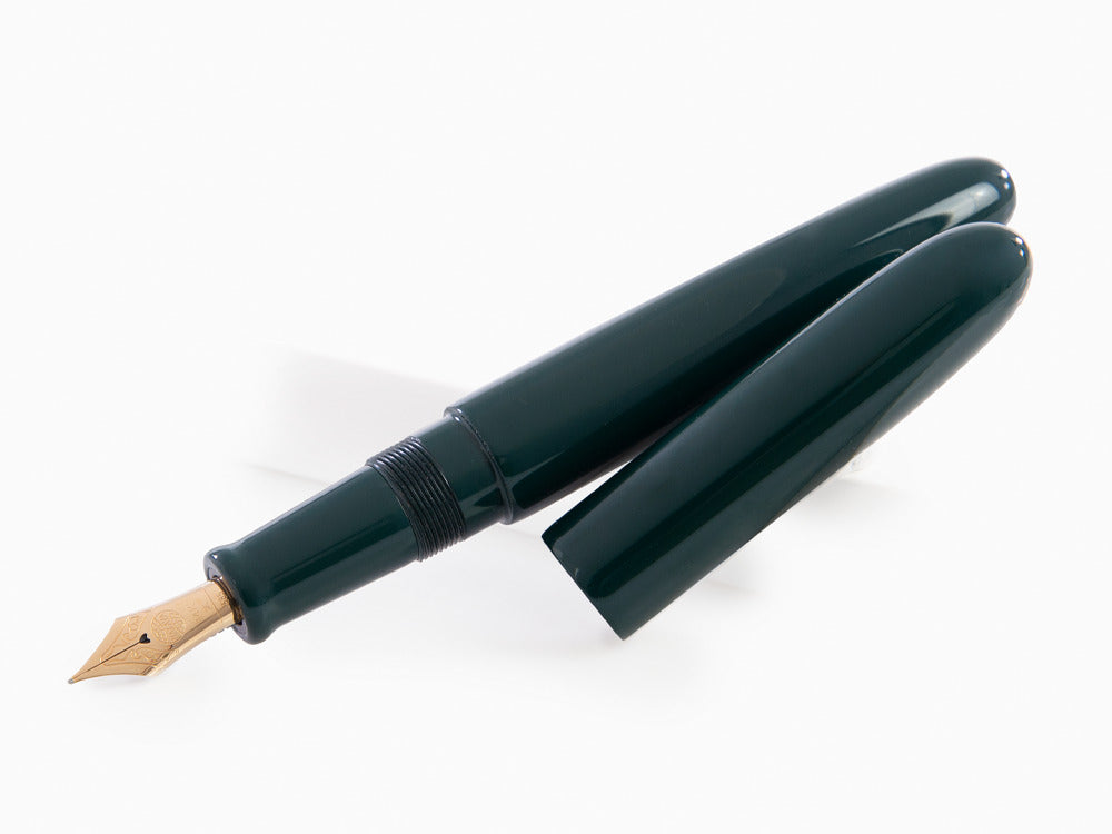 Nakaya D-17mm Cigar Füllfederhalter Portable, Midori, Ebonite, 14k Gold
