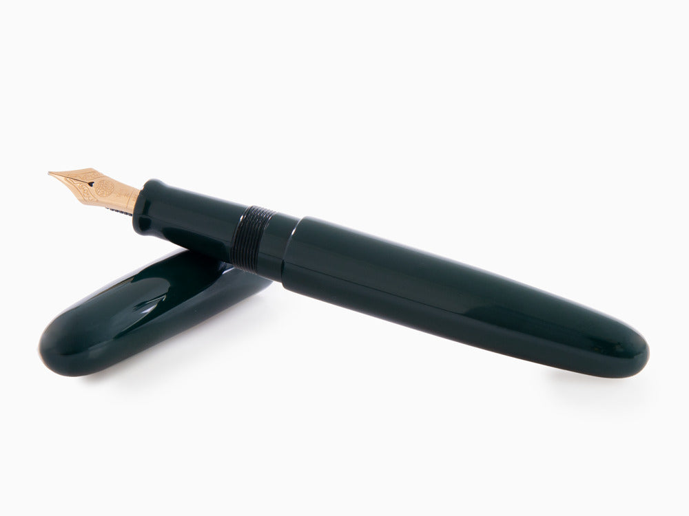 Nakaya D-17mm Cigar Füllfederhalter Portable, Midori, Ebonite, 14k Gold
