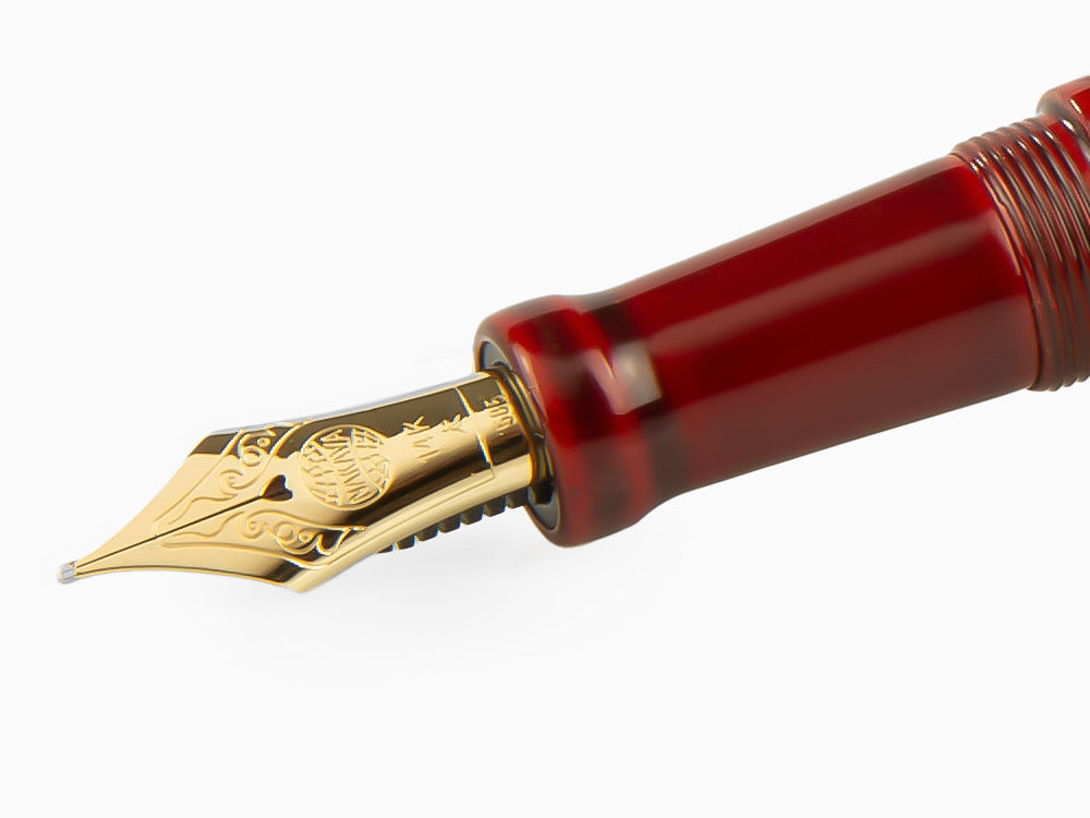 Nakaya Desk Füllfederhalter, Aka-Tamenuri, Naturkautschuk und Urushi