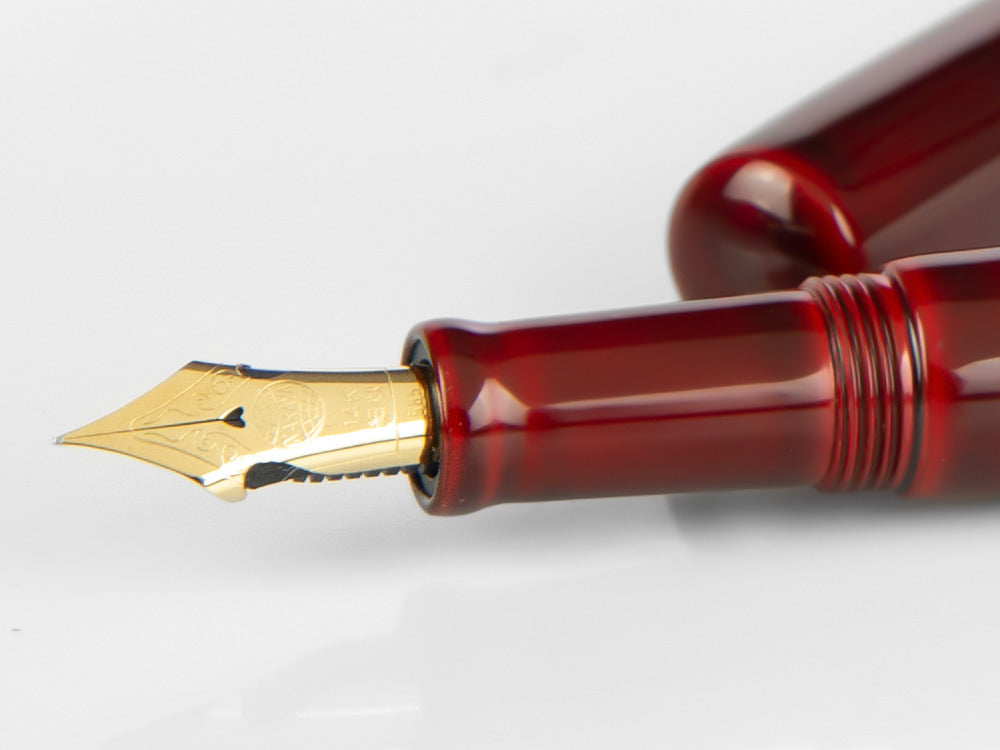 Nakaya Desk Füllfederhalter, Aka-Tamenuri, Elastische feder