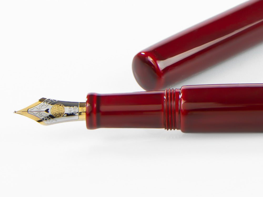 Nakaya Desk Füllfederhalter, Aka-Tamenuri, 14k Gold bicolour