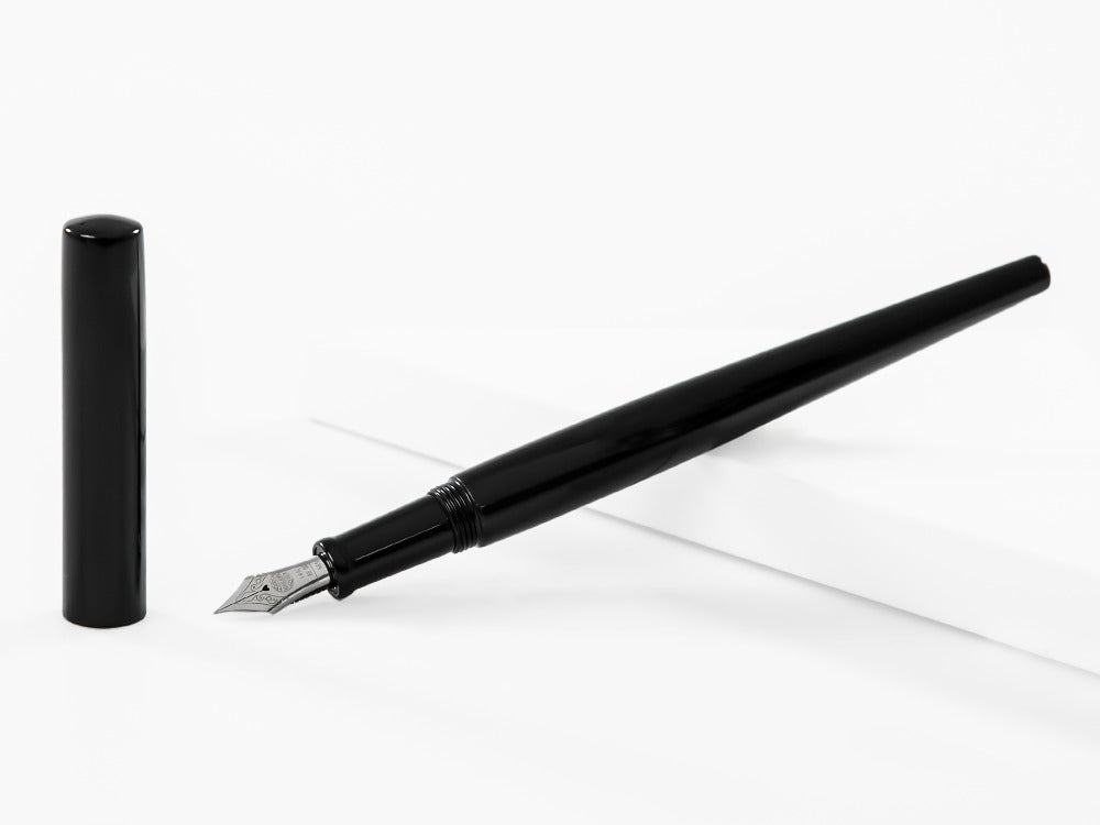 Nakaya Desk Kuro-Roiro Füllfederhalter, Schwarz, 14K Gold - Rhodium
