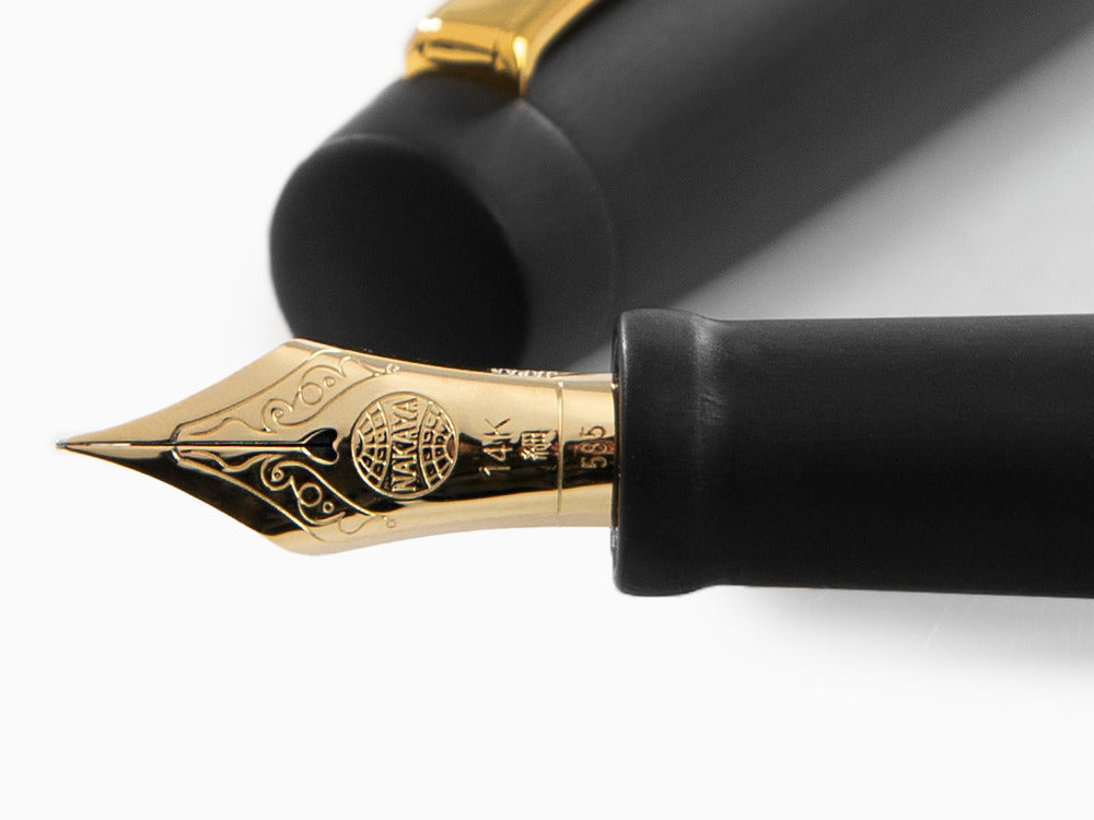 Nakaya Neo-Standard Füllfederhalter, Black Hairline, Naturkautschuk