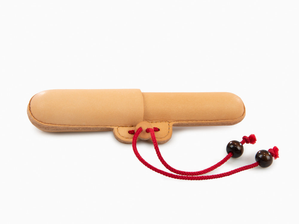 Nakaya Etui, Leder, Braun / Rot, 1 Schreibgerät