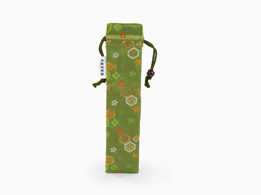 Nakaya Kyoto 'Nishijin-ori' Etui Textil, Grün, 1 Schreibgerät