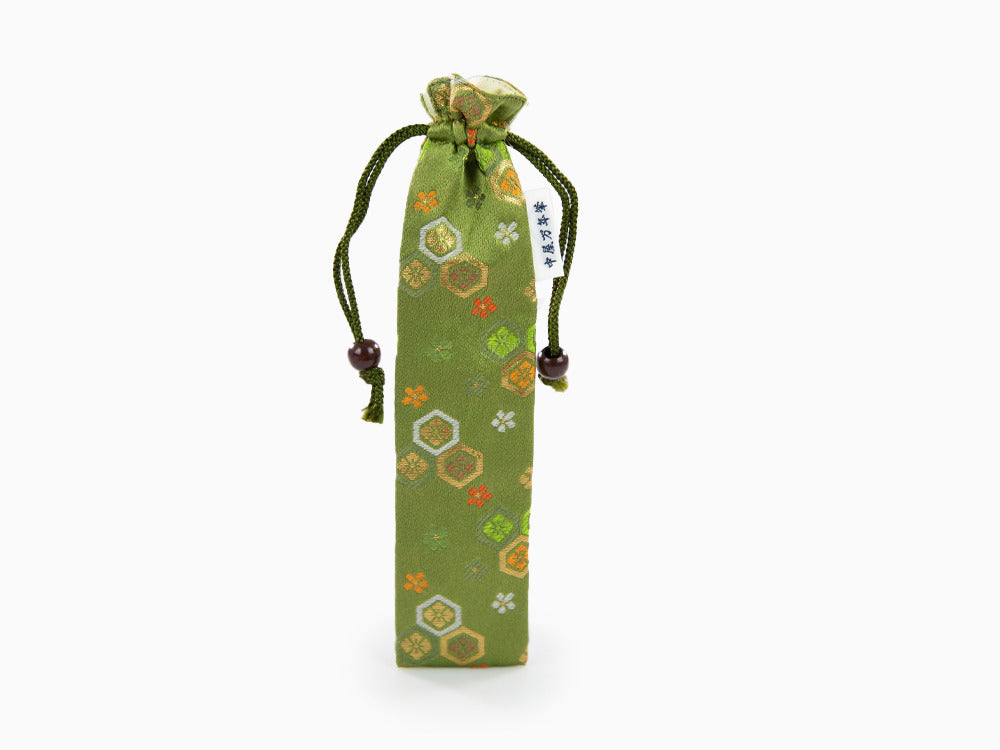 Nakaya Kyoto 'Nishijin-ori' Etui Textil, Grün, 1 Schreibgerät