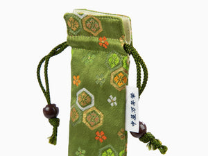 Nakaya Kyoto 'Nishijin-ori' Etui Textil, Grün, 1 Schreibgerät