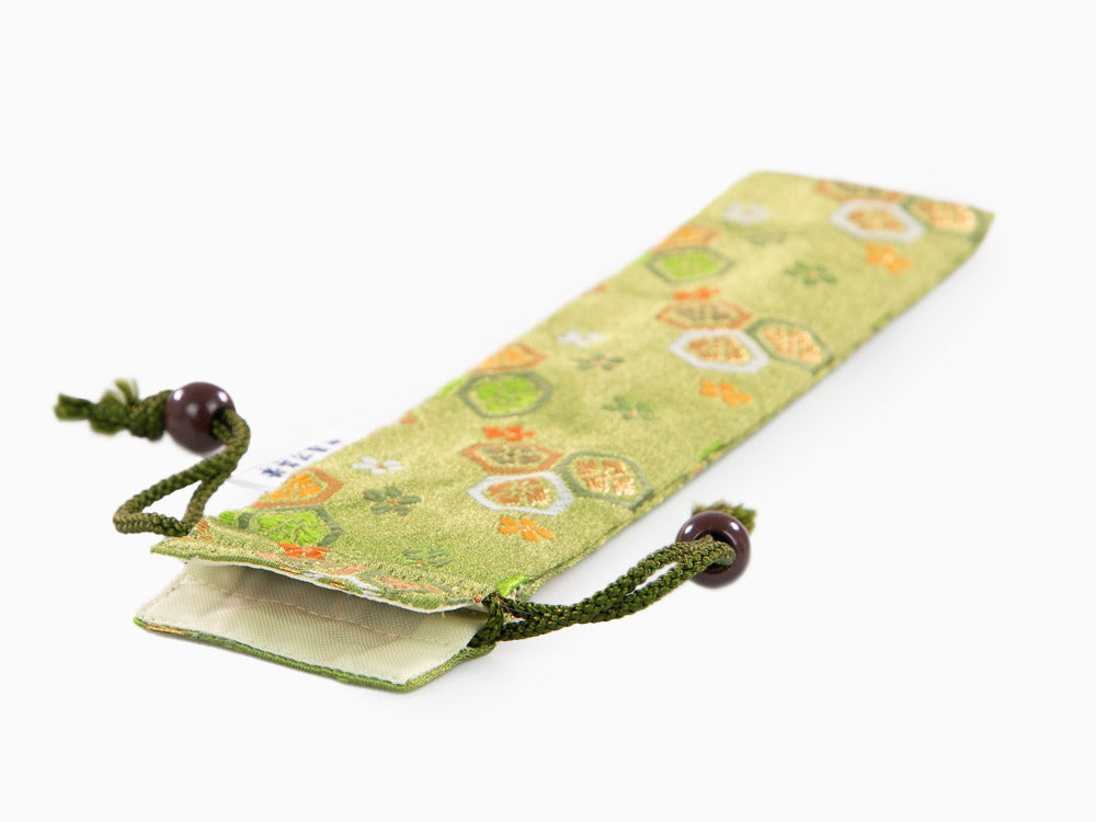 Nakaya Kyoto 'Nishijin-ori' Etui Textil, Grün, 1 Schreibgerät