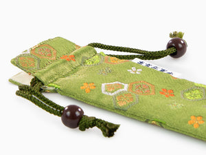 Nakaya Kyoto 'Nishijin-ori' Etui Textil, Grün, 1 Schreibgerät