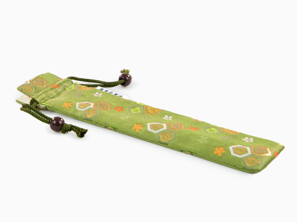 Nakaya Kyoto 'Nishijin-ori' Etui Textil, Grün, 1 Schreibgerät