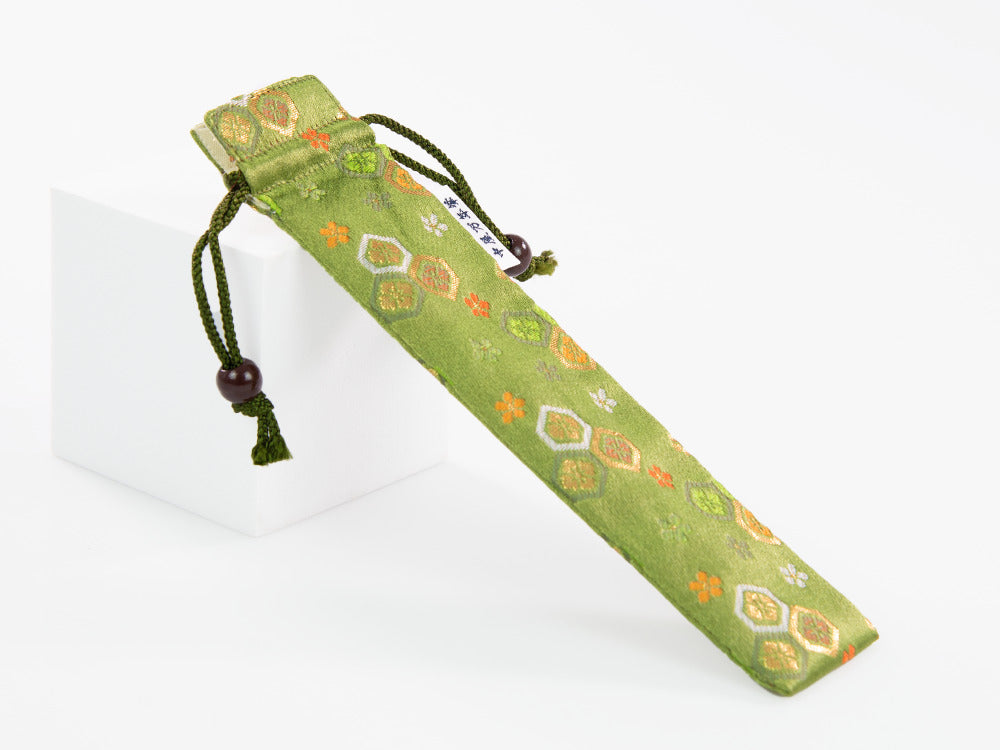Nakaya Kyoto 'Nishijin-ori' Etui Textil, Grün, 1 Schreibgerät