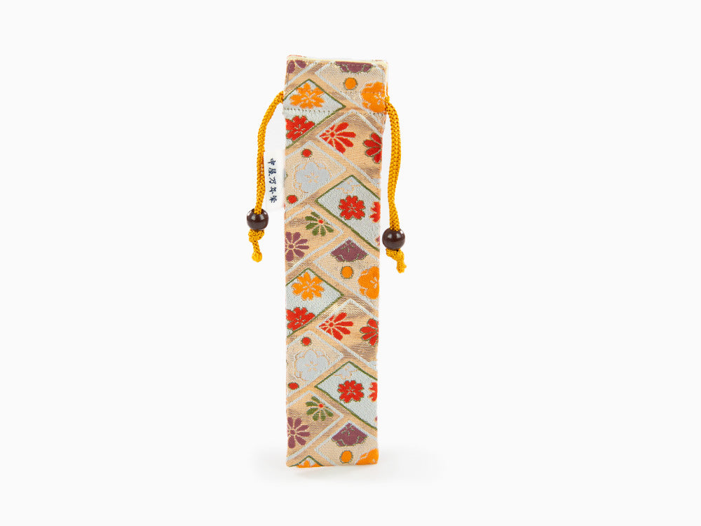 Nakaya Kyoto 'Nishijin-ori Etui Textil Weiss, 1 Schreibgerät