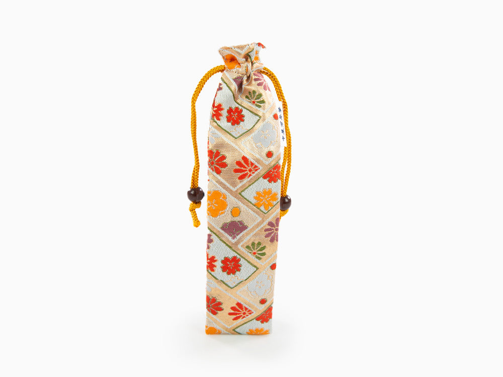 Nakaya Kyoto 'Nishijin-ori Etui Textil Weiss, 1 Schreibgerät