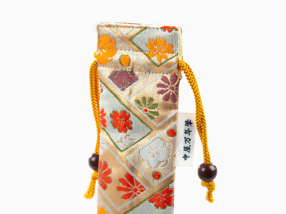 Nakaya Kyoto 'Nishijin-ori Etui Textil Weiss, 1 Schreibgerät