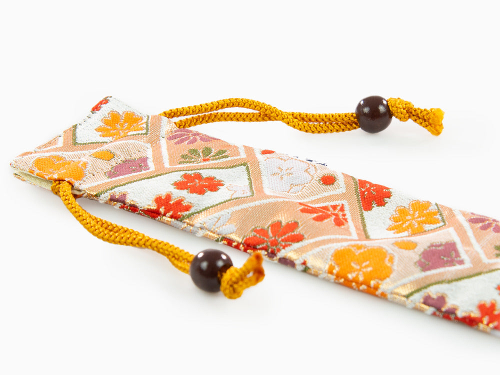 Nakaya Kyoto 'Nishijin-ori Etui Textil Weiss, 1 Schreibgerät