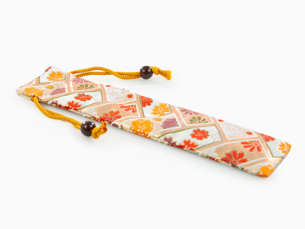 Nakaya Kyoto 'Nishijin-ori Etui Textil Weiss, 1 Schreibgerät