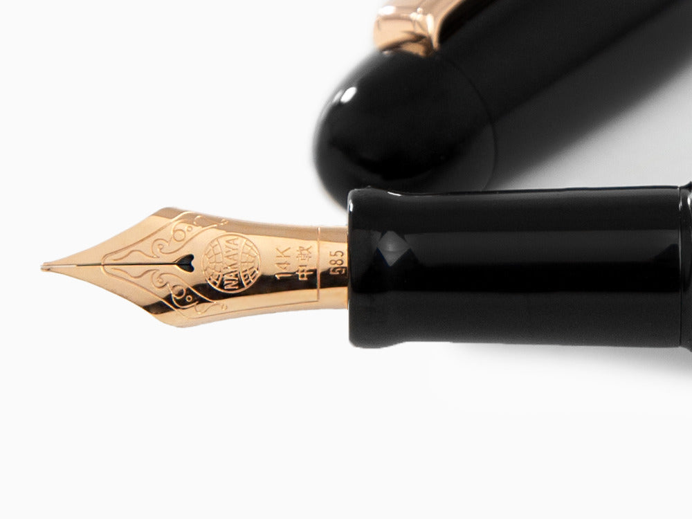 Nakaya Writer Füllfederhalter Kuro-Roiro Schwarz, Long, Rosé, Writer-B-L