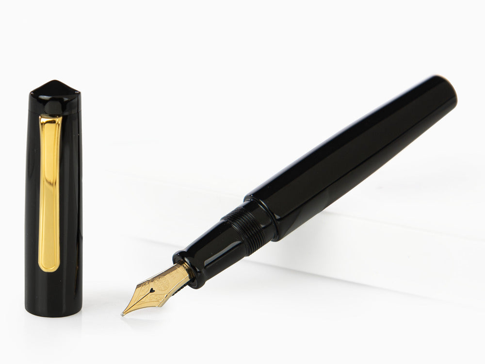 Nakaya Writer Füllfederhalter Schwarz, Piccolo, Ebonite, Gold