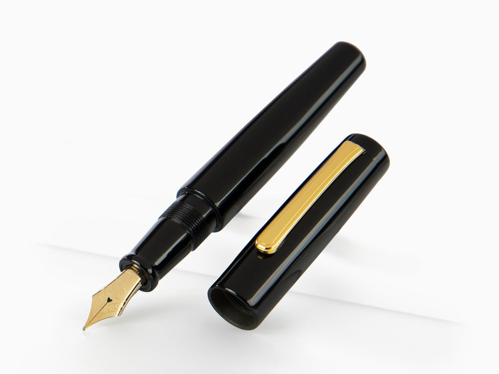 Nakaya Writer Kuro-Roiro Füllfederhalter Schwarz, Piccolo, Ebonite, Gold