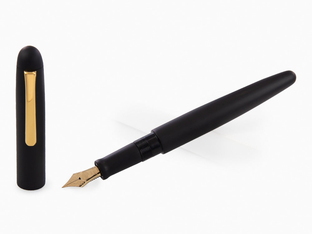 Nakaya Writer Black Hairline Füllfederhalter, Long, Ebonite