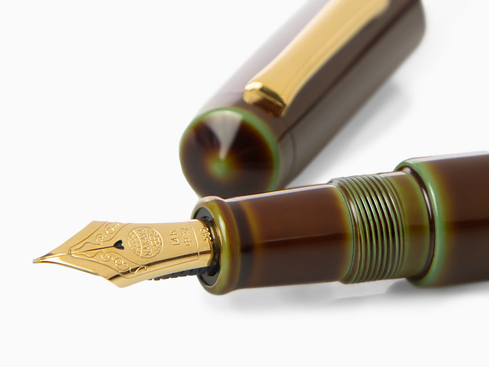 Nakaya Writer Füllfederhalter Heki-Tamenuri, Piccolo, Ebonite, Gold