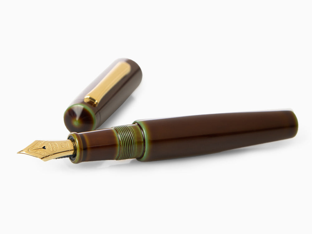 Nakaya Writer Füllfederhalter Heki-Tamenuri, Piccolo, Ebonite, Gold