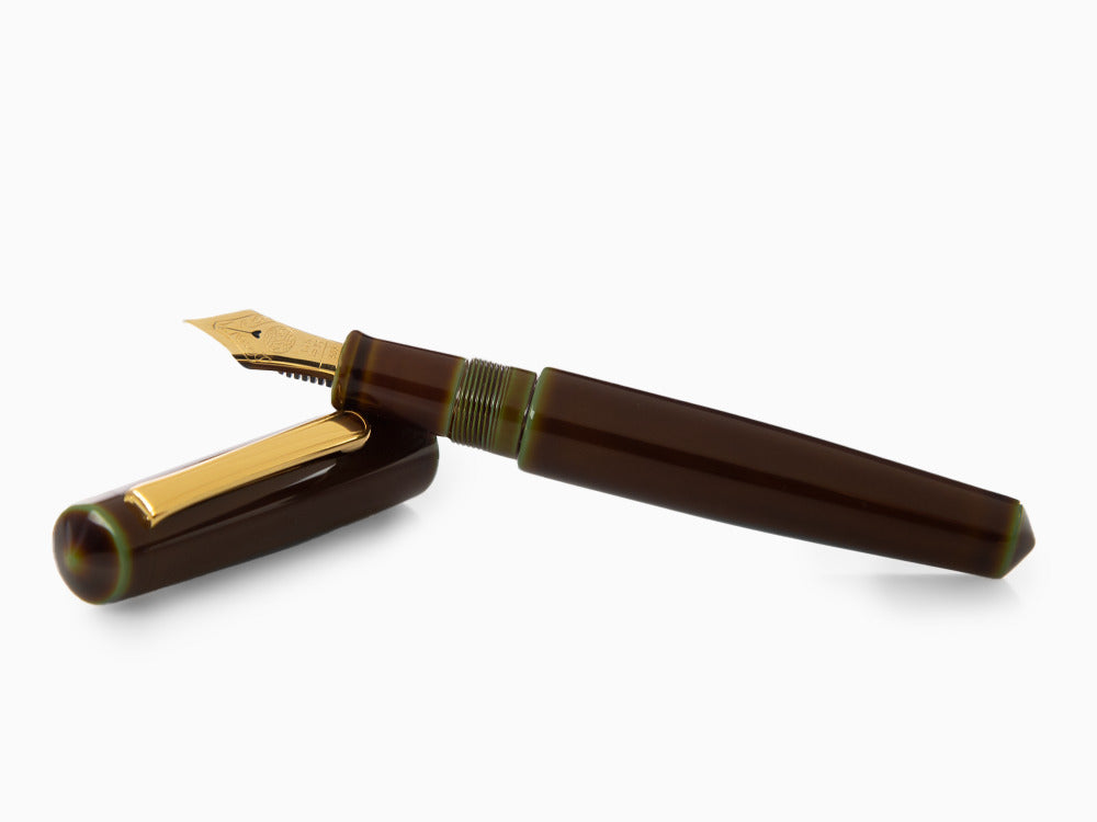 Nakaya Writer Füllfederhalter Heki-Tamenuri, Piccolo, Ebonite, Gold
