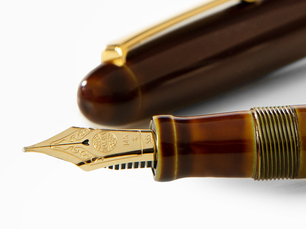 Nakaya Writer Heki-Tamenuri Füller, Portable, Urushi Lack, Italic Nib