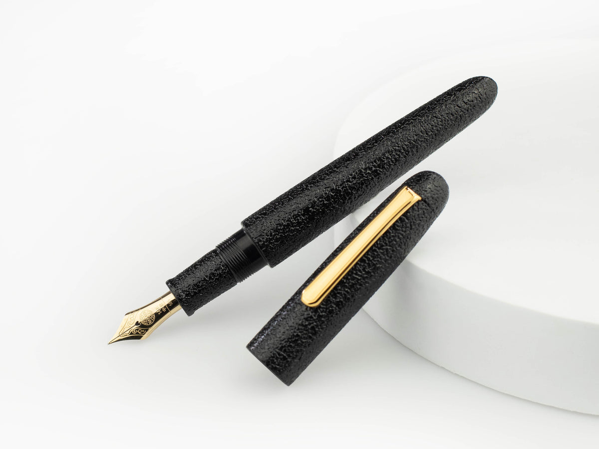 Nakaya Writer Füllfederhalter Kuro-Ishime, Portable, 14k Gold,