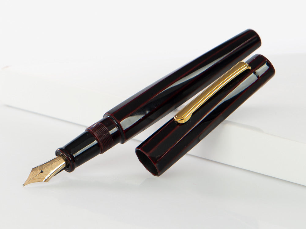 Nakaya Writer Füllfederhalter, Kuro Tamenuri, Naturkautschuk und Urushi