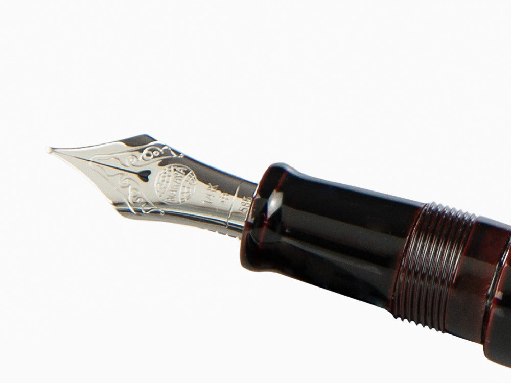 Nakaya Writer Füllfederhalter Kuro-Tamenuri Piccolo, Ebonite, Rhodiniert