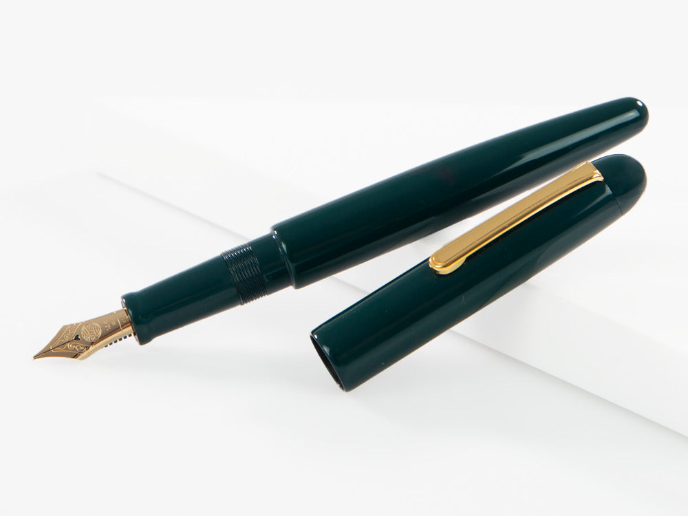 Nakaya Writer Long Füllfederhalter Midori, Ebonite, Vergoldet