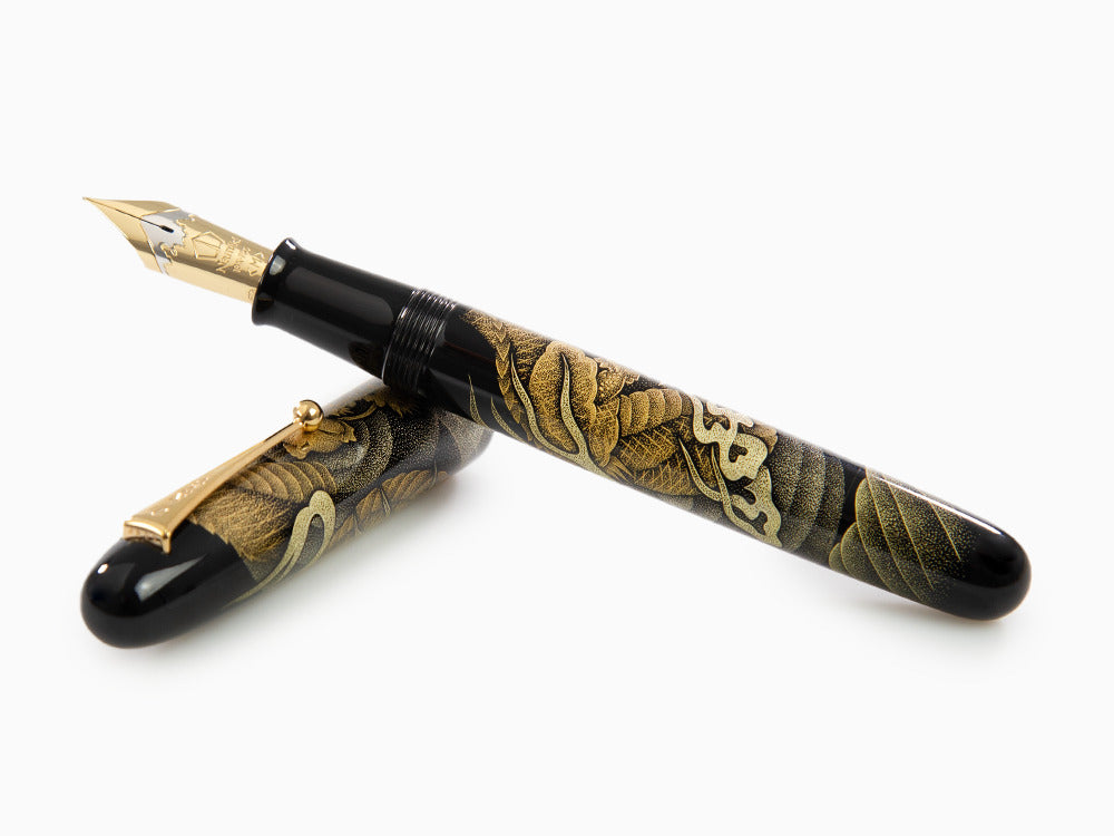 Namiki Emperor Chinkin Dragon Füllfederhalter, Maki-e, Schwarz