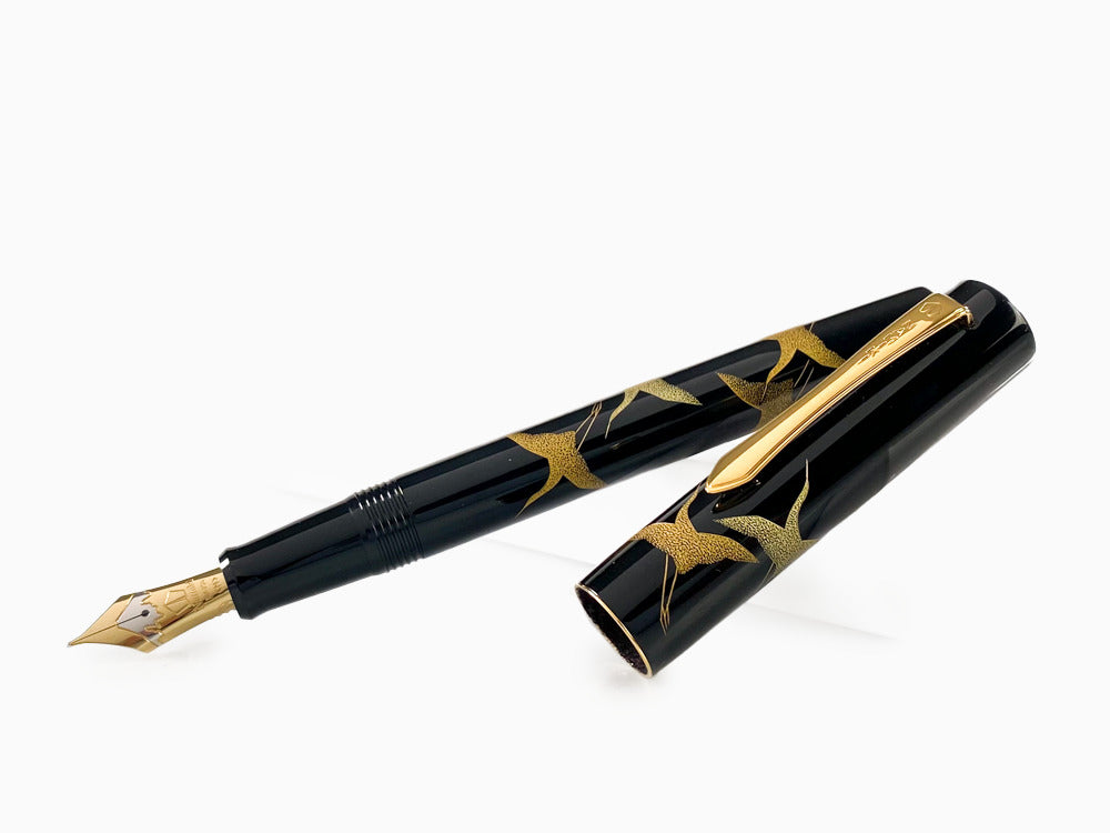 Namiki Chinkin Crane Füllfederhalter, Urushi Lack, FNVC-10M-T