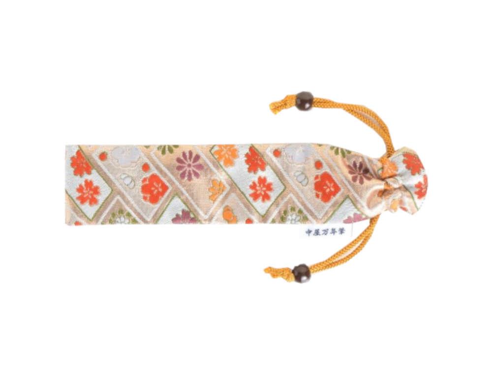 Nakaya Kyoto 'Nishijin-ori Etui Textil Weiss, 1 Schreibgerät