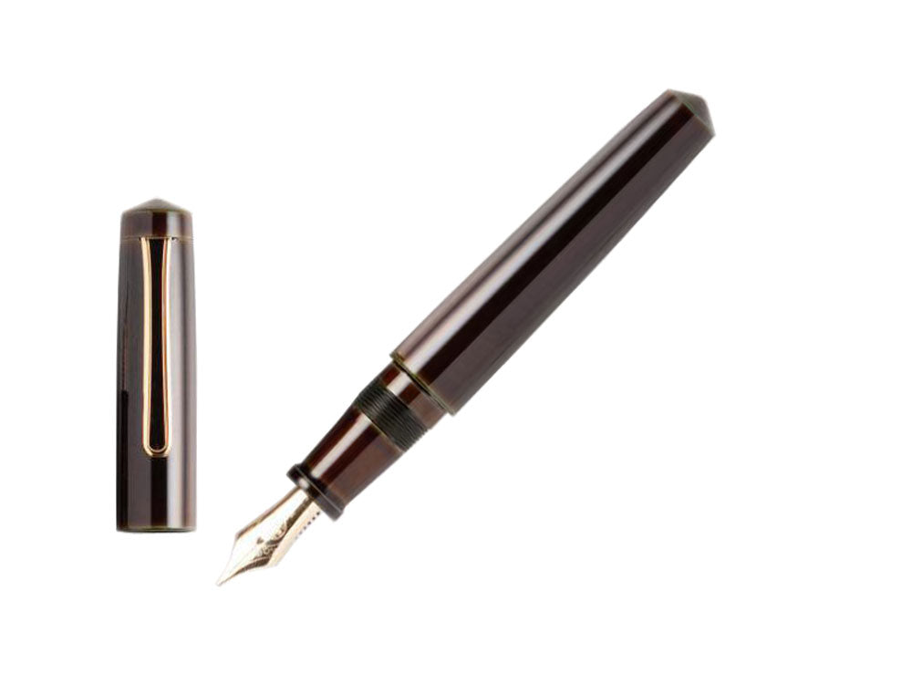 Nakaya Writer Füllfederhalter Heki-Tamenuri, Piccolo, Ebonite, Gold