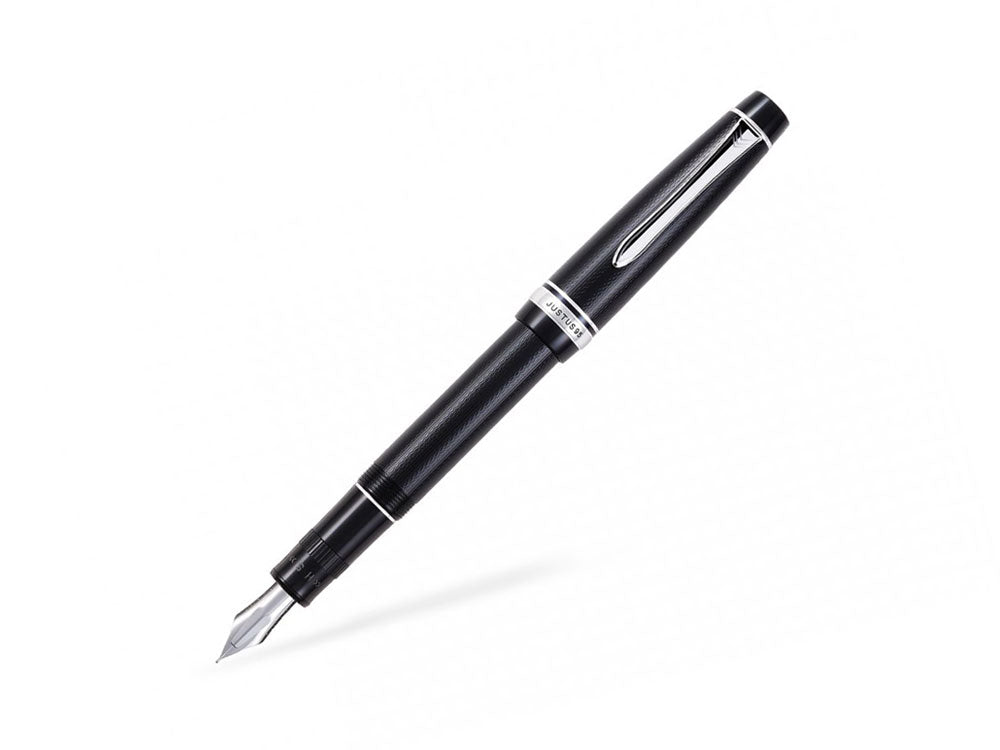 Pilot Justus 95 Füllfederhalter, Rhodium, Schwarz, FJ-3MRR-NB-NT