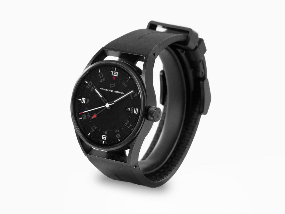 Porsche Design 1919 Globetimer Automatik Uhr, Titan, Schwarz & Kautschuk