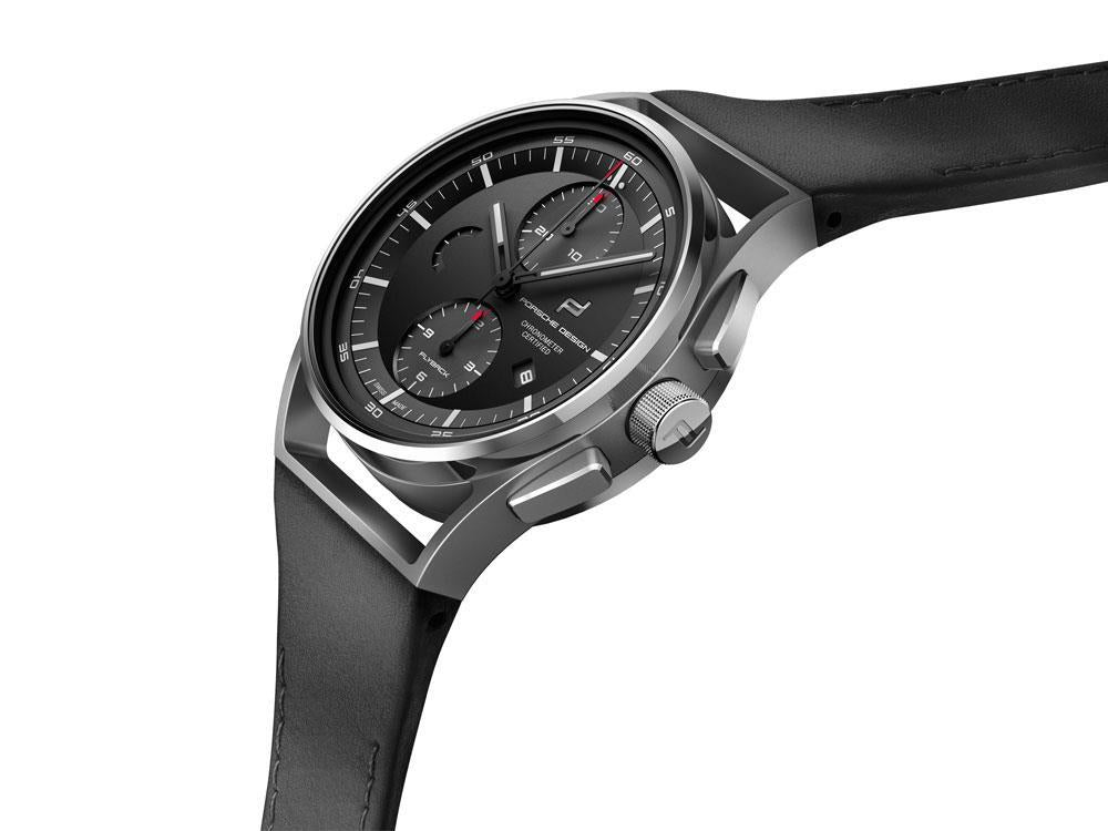 Porsche Design 1919 Chronotimer Flyback Automatik Uhr, Titan, Black & Leather