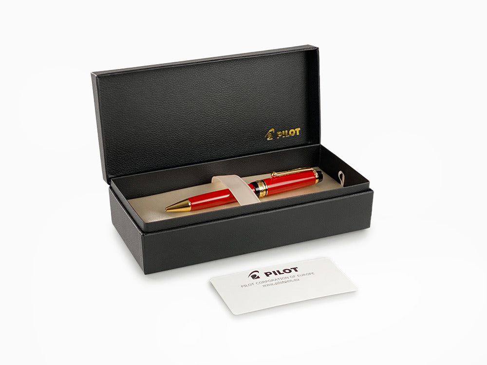 Pilot Custom Urushi Kugelschreiber, Ebonite, Vergoldet, Rot, BKV-45R-R