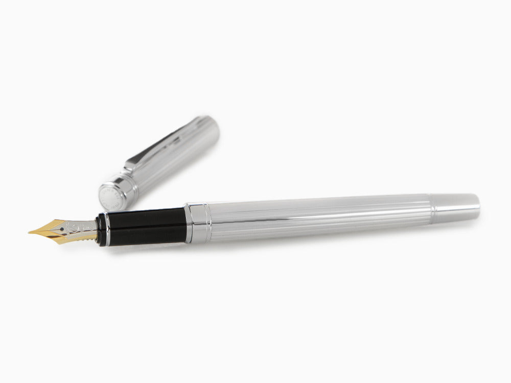 Pilot Grance Stripe Füllfederhalter, Rhodium, Silber, FGNZ-35SS-GS