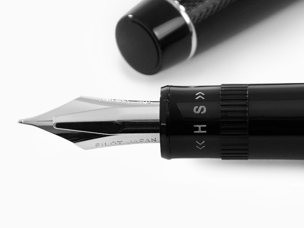 Pilot Justus 95 Füllfederhalter, Rhodium, Schwarz, FJ-3MRR-NB-NT
