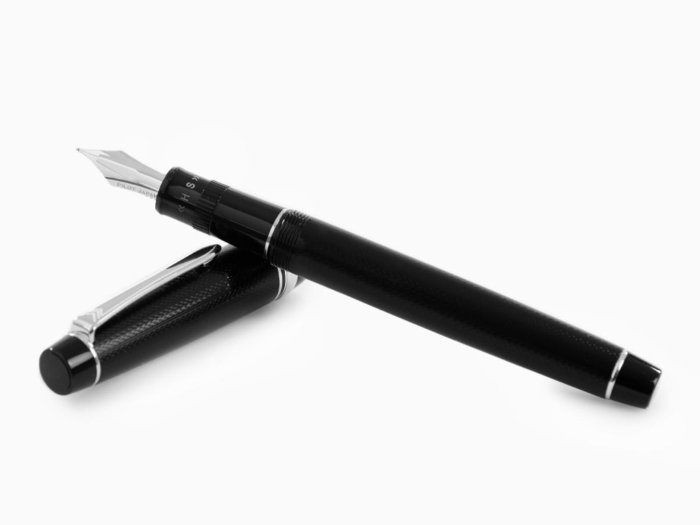 Pilot Justus 95 Füllfederhalter, Rhodium, Schwarz, FJ-3MRR-NB-NT