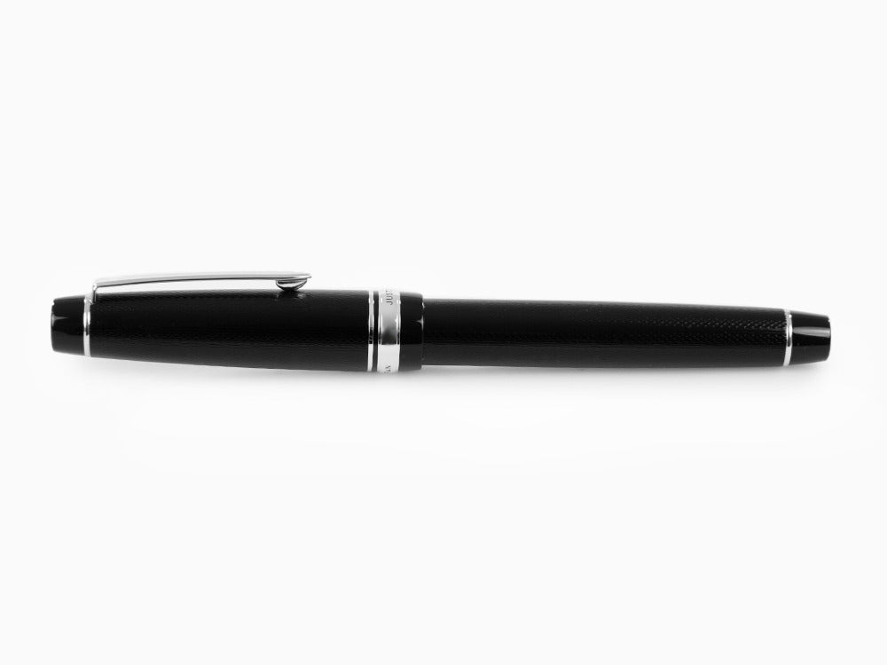 Pilot Justus 95 Füllfederhalter, Rhodium, Schwarz, FJ-3MRR-NB-NT