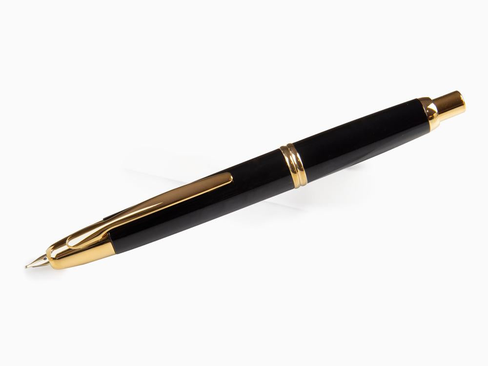 Pilot Füllfederhalter "Capless", Schwarz, Gold, FK-1500-AU-BLACK