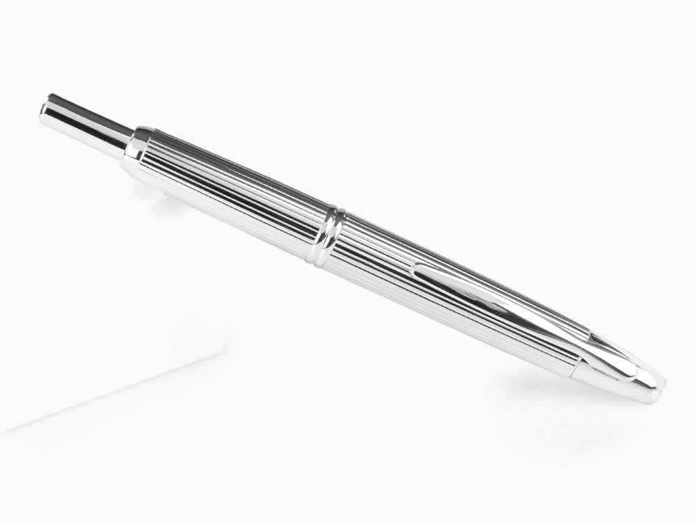 Pilot Capless Stripes Füllfederhalter, Rhodinierte Beschläge, Silber