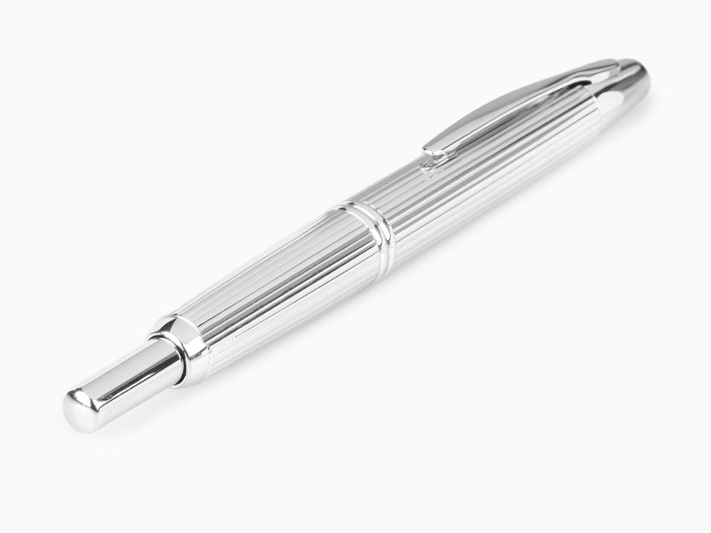 Pilot Capless Stripes Füllfederhalter, Rhodinierte Beschläge, Silber