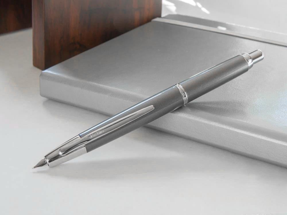 Pilot Capless Decimo Füller, Verchromte Akzente, Grau, FK-1500D-RH-GREY