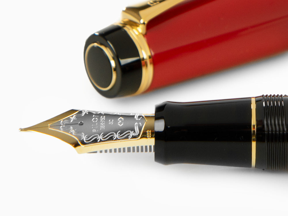 Pilot Custom Urushi Füllfederhalter, Ebonite, Vergoldete, Rot, NPUR