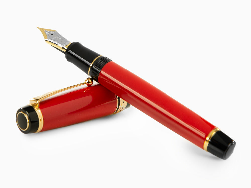 Pilot Custom Urushi Füllfederhalter, Ebonite, Vergoldete, Rot, NPUR